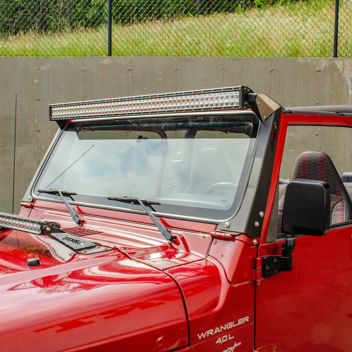 Aries 1501303 50-Inch Led Light Bar For Jeep Wrangler Tj And Roof Mount Brackets, 24,000-Lumen Combo Beam 1