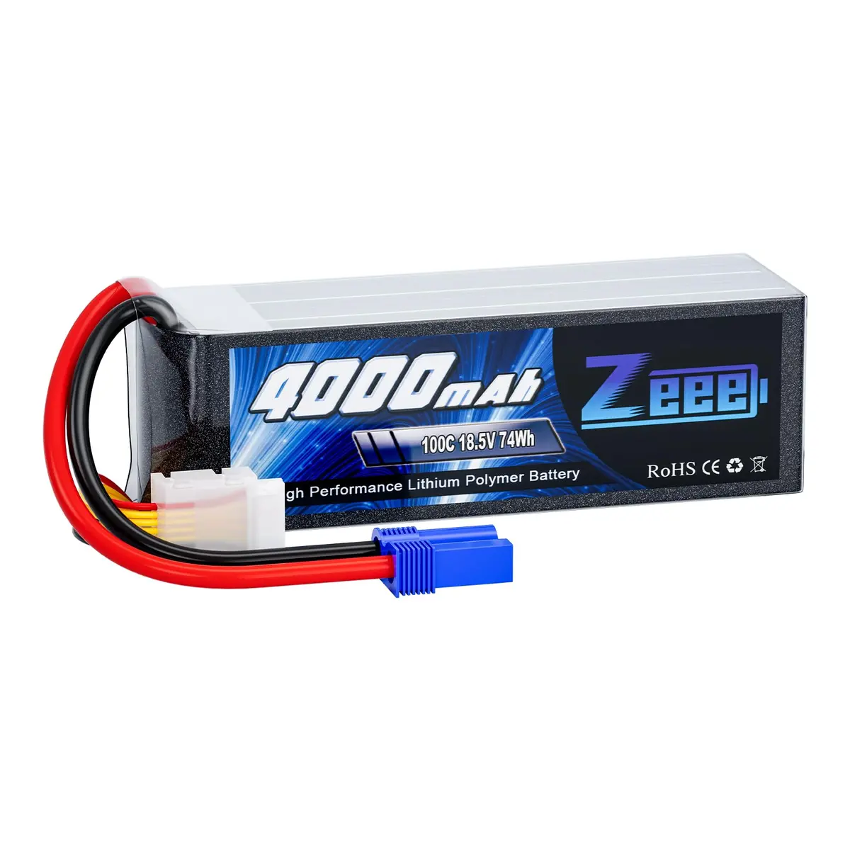 Zeee 5S Lipo Battery 4000Mah 18.5V 100C Soft Pack Lipos With Ec5 Connector Compatible With Rc Helicopter Airplane Rc Car Boat Truck Racing Models 1