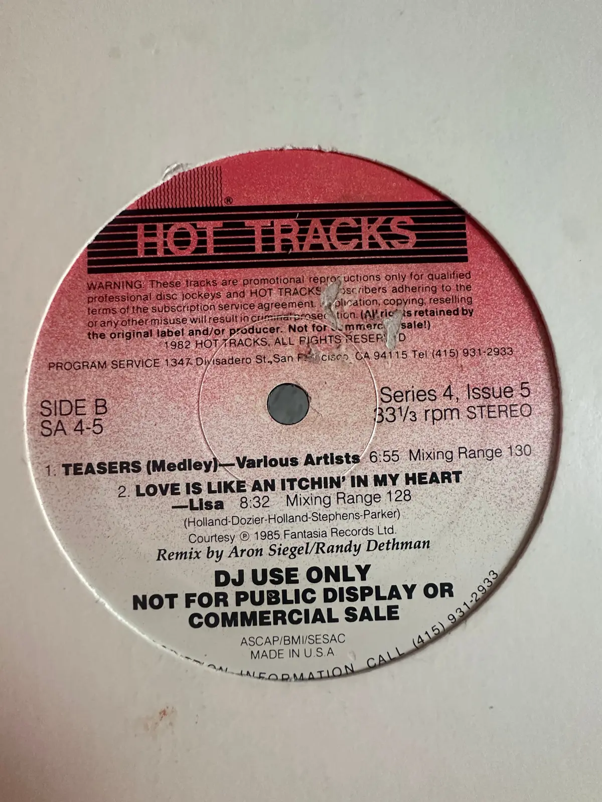 Hot Tracks Series Four Issue 5 (12" Single) Dj Lp Vinyl - Used 2