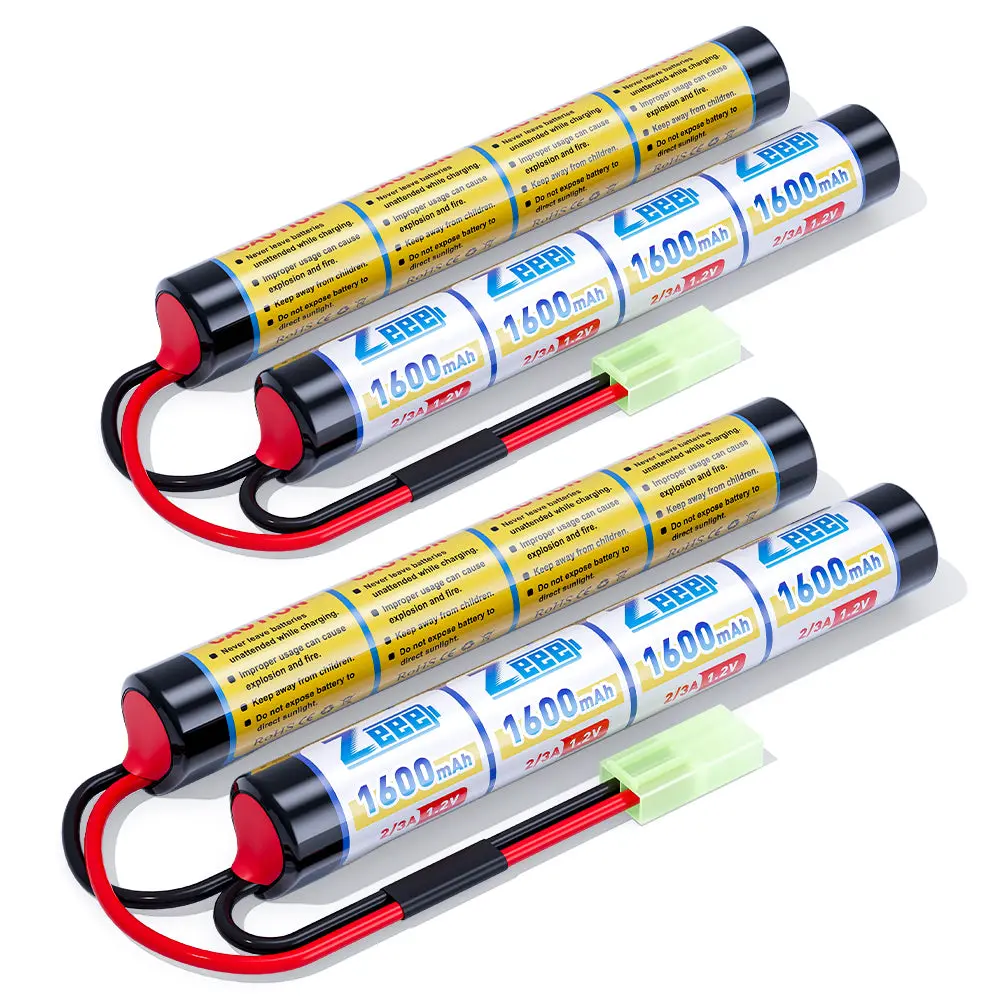 Zeee 9.6V 1600Mah Nimh Battery With Mini Tamiya Plug For Airsoft Guns(2 Pack) 1
