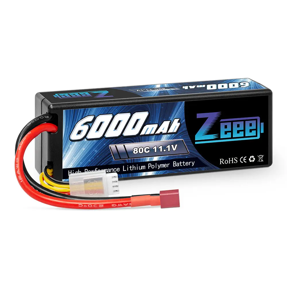 Zeee 3S Lipo Battery 11.1V 6000Mah 80C Hard Case Battery With Deans Connector For Rc Plane Rc Airplane Rc Helicopter Dji Quadcopter Rc Car Truck Boat 1