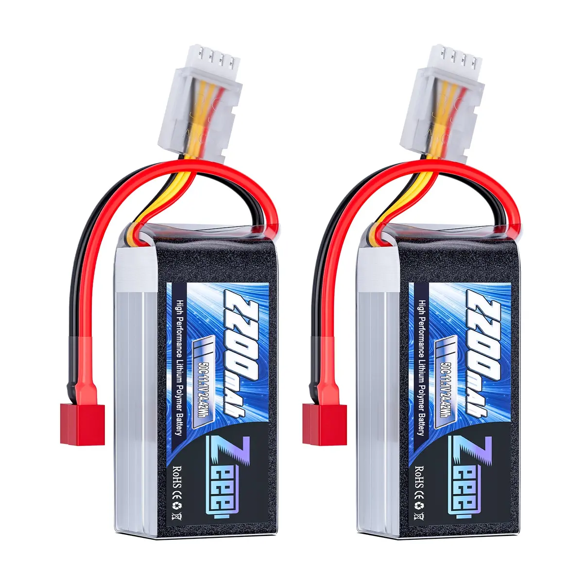 Zeee 3S Lipo Battery 2200Mah 11.1V 50C Shorty Pack Battery With Deans Plug For Rc Car Truck Rc Airplane Racing Hobby Models(2 Pack) 1