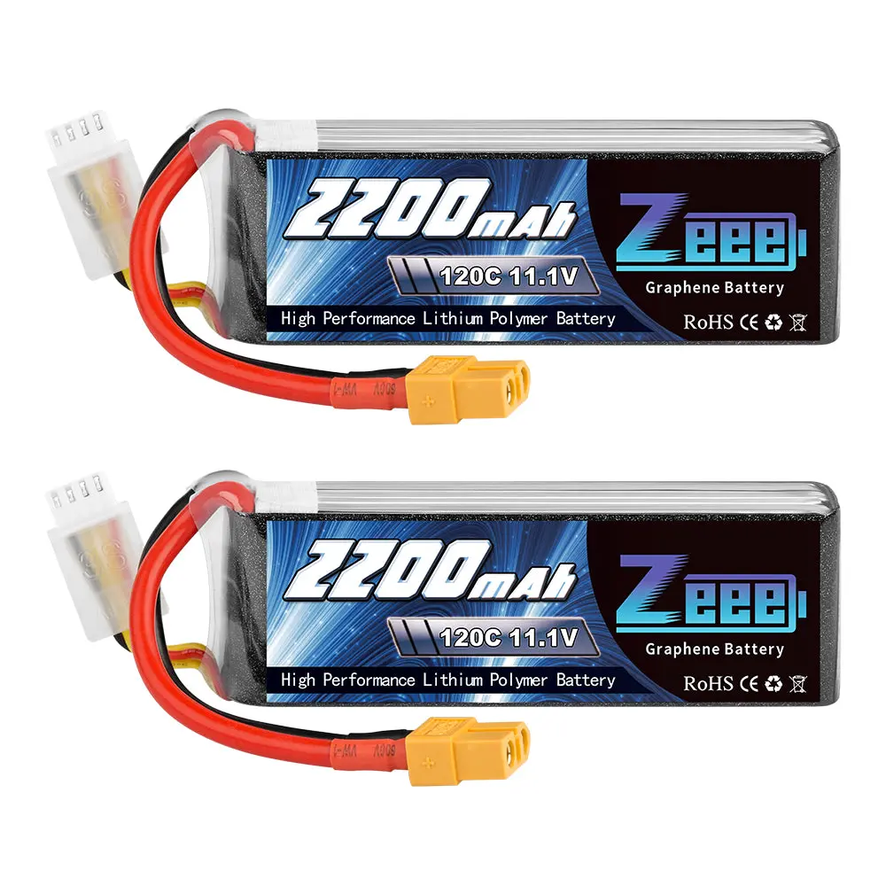 Zeee 3S Lipo Battery 2200Mah 11.1V 120C With Xt60 Plug Soft Case For Fpv Rc Car Rc Models(2 Pack) 1