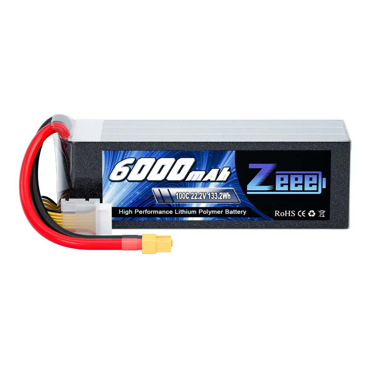 Zeee 6S Lipo Battery 6000Mah 22.2V 100C With Xt60 Connector Soft Pack Rc Battery For Rc Car Truck Rc Airplane Helicopter Quadcopter Boat 1