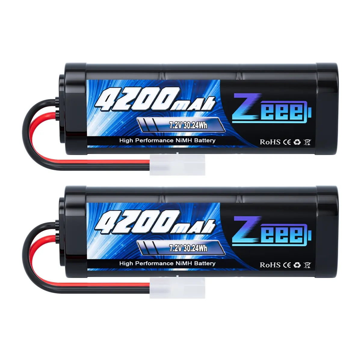Zeee 7.2V 4200Mah Nimh Battery With Tamiya Connector High Power For Rc Car Rc Models(2 Pack) 1
