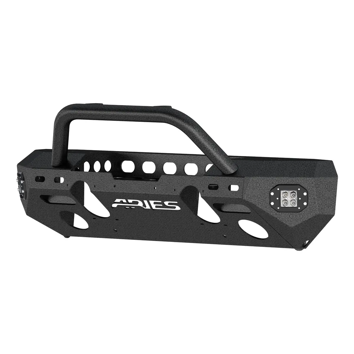 Aries 2082056 Trailchaser Black Steel Jeep Wrangler Jk Front Bumper With Led Lights And Winch Mount 1