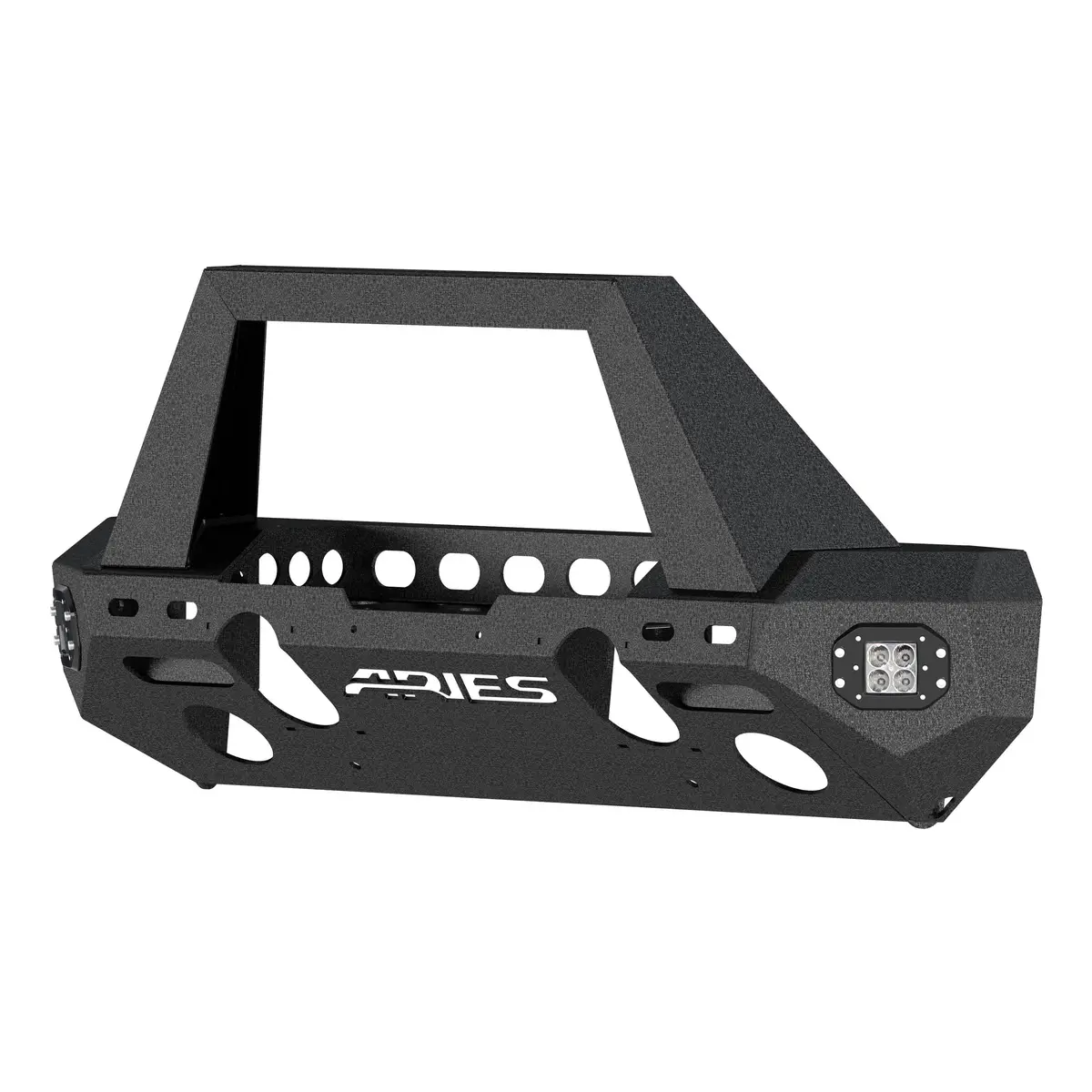 Aries 2082085 Trailchaser Black Steel Jeep Wrangler Jl Front Bumper With Led Lights And Winch Mount 1