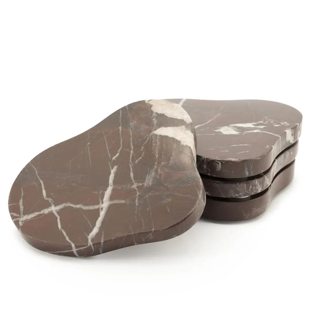 Marmer Onderzetters - Coaster Rosso Set/4 1