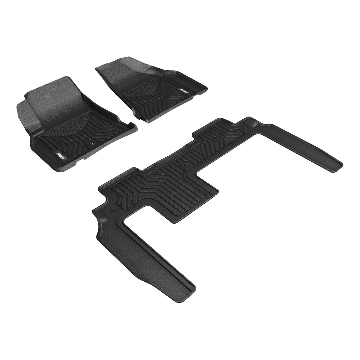 Aries 2800209 Styleguard Xd Black Custom Floor Liners, Select Buick Enclave, Chevy Traverse, Gmc Acadia (2Nd Bench), 1St, 2Nd Row 1