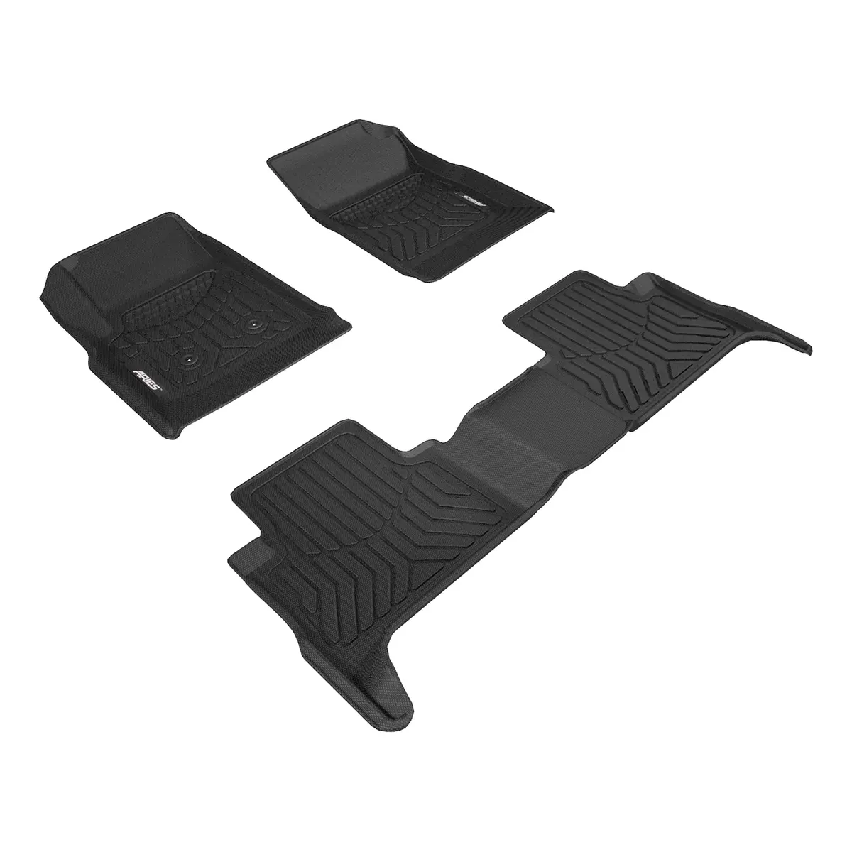 Aries 2801209 Styleguard Xd Black Custom Floor Liners, Select Chevrolet Colorado, Gmc Canyon Crew Cab, 1St And 2Nd Row 1