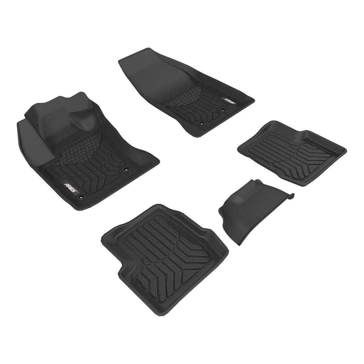 Aries 2802209 Styleguard Xd Black Custom Floor Liners, Select Fiat 500X, 1St And 2Nd Row 1