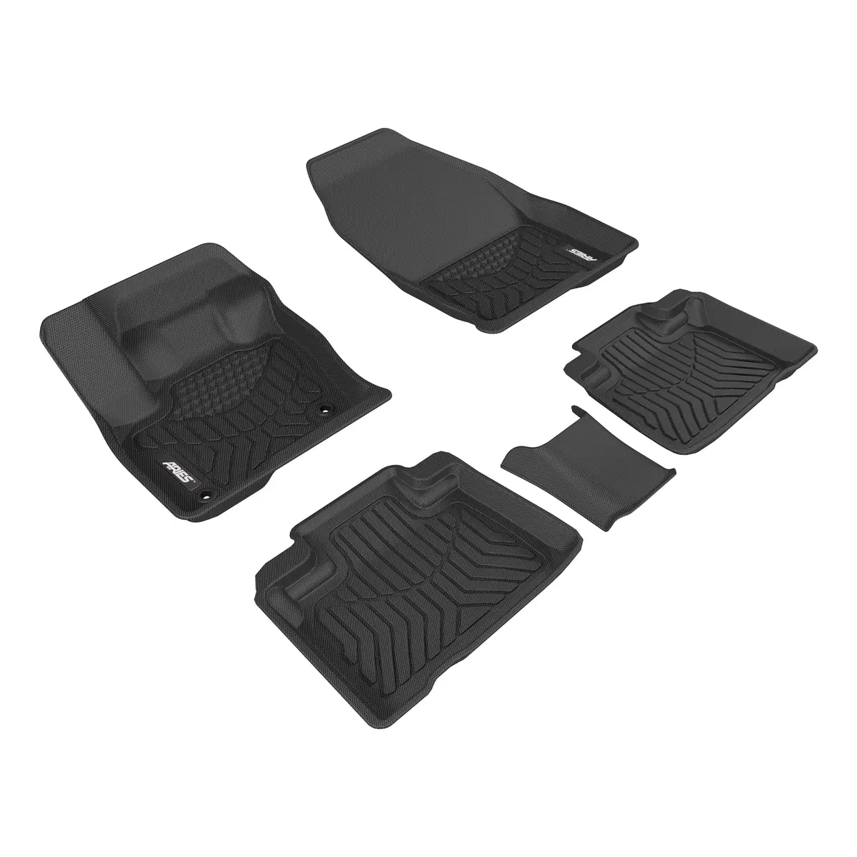 Aries 2802309 Styleguard Xd Black Custom Floor Liners, Select Ford Edge, 1St And 2Nd Row 1