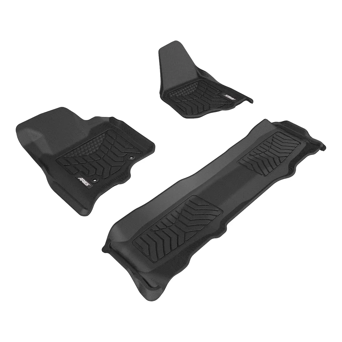 Aries 2803109 Styleguard Xd Black Custom Floor Liners, Select Ford F-250, F-350, F-450 Super Duty Crew Cab, 1St And 2Nd Row 1