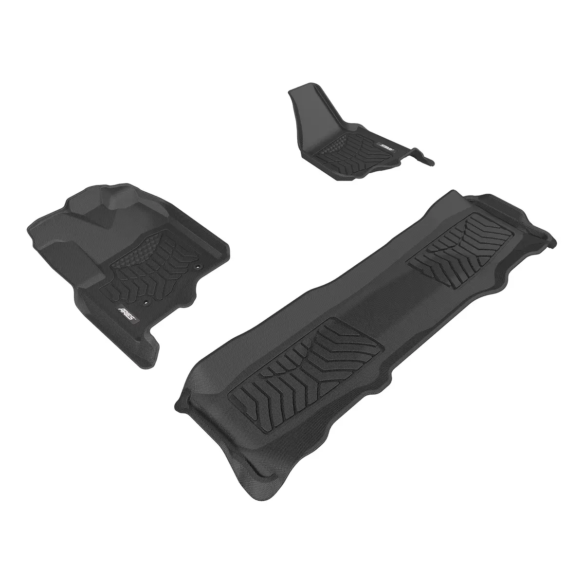 Aries 2803209 Styleguard Xd Black Custom Floor Liners, Select Ford F-250 Super Duty Crew Cab, 1St And 2Nd Row 1