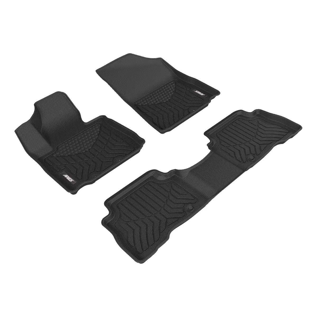 Aries 2804709 Styleguard Xd Black Custom Floor Liners, Select Kia Sorento 7-Passenger, 1St And 2Nd Row 1