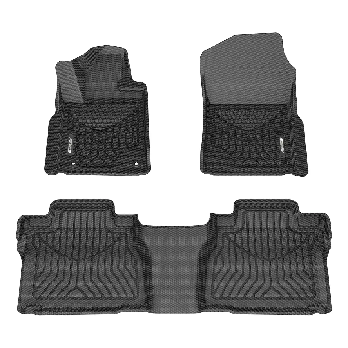 Aries 2807709 Styleguard Xd Black Custom Floor Liners, Select Toyota Tundra Crew Cab, 1St And 2Nd Row 1