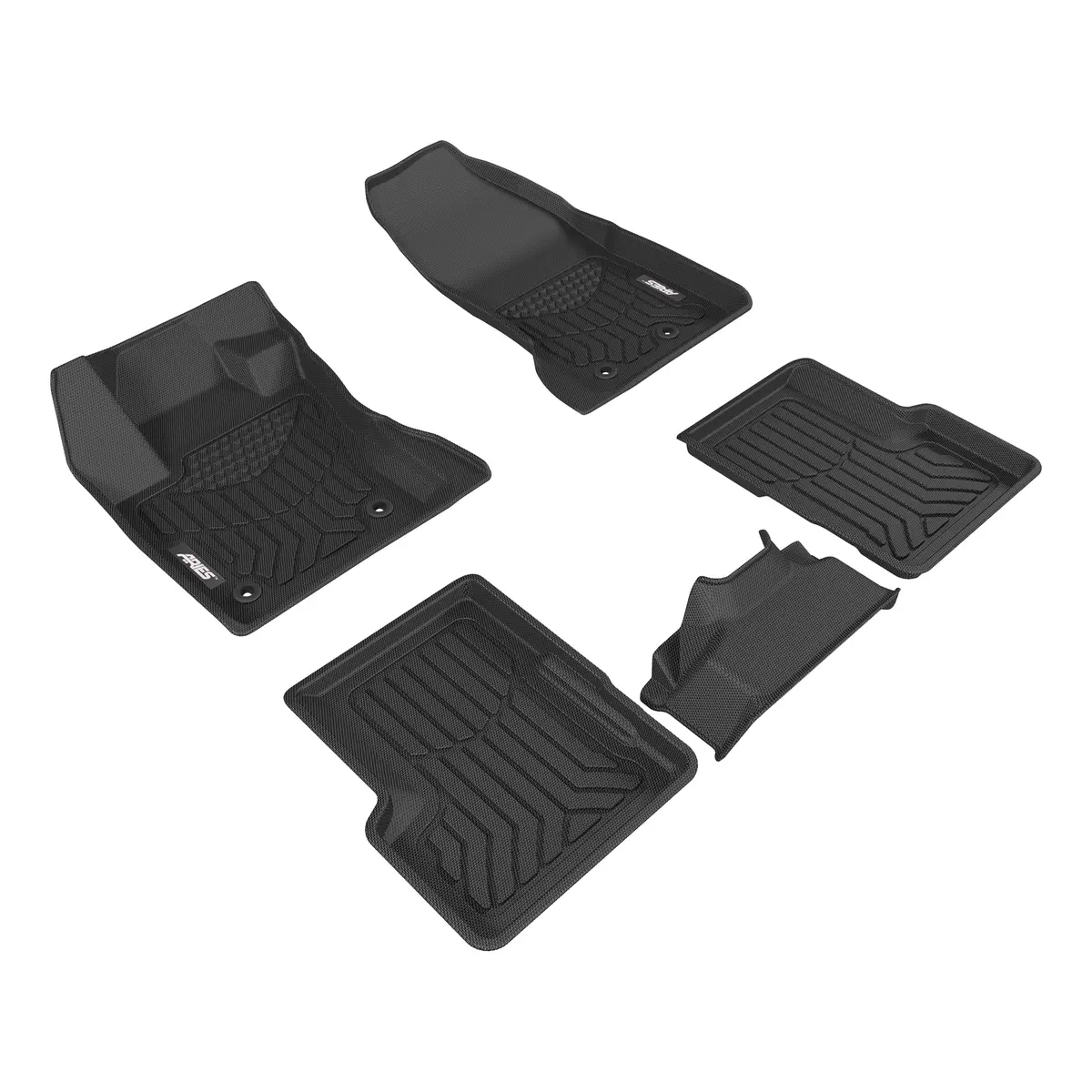 Aries 2808109 Styleguard Xd Black Custom Floor Liners, Select Jeep Renegade, 1St And 2Nd Row 1