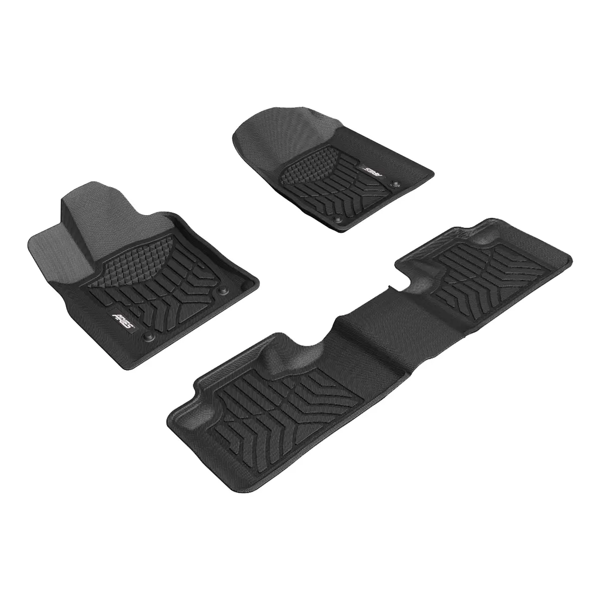 Aries 2808409 Styleguard Xd Black Custom Floor Liners, Select Dodge Durango, Jeep Grand Cherokee, 1St And 2Nd Row 1