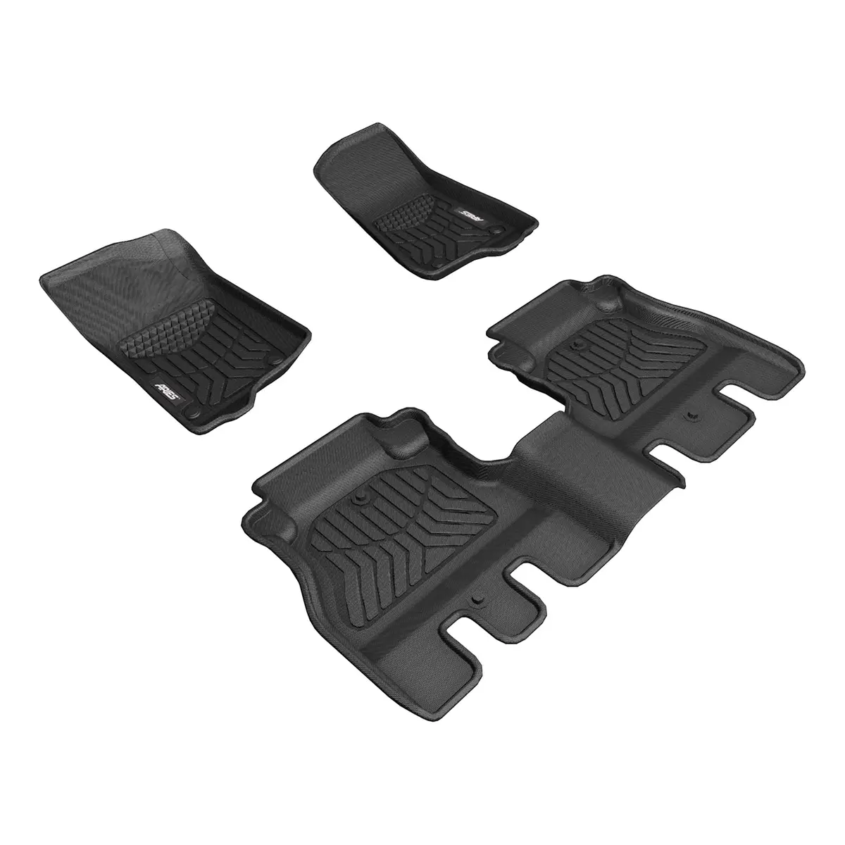 Aries 2808509 Styleguard Xd Black Custom Floor Liners, Select Jeep Wrangler Jl Unlimited, 1St And 2Nd Row 1