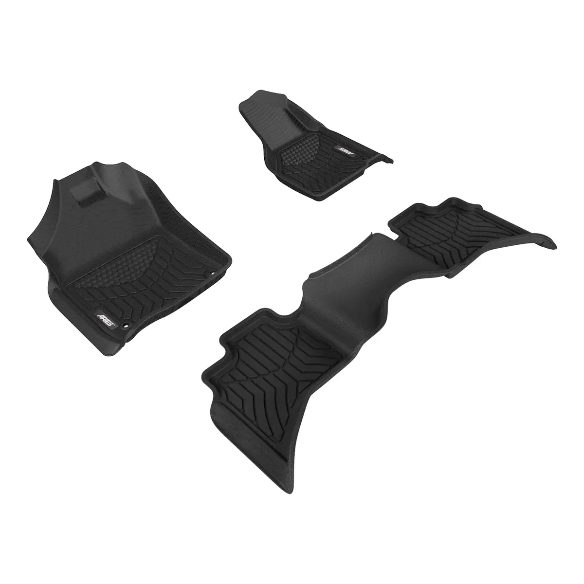 Aries 2808709 Styleguard Xd Black Custom Floor Liners, Select Dodge, Ram 1500, Classic, 2500, 3500 Extended Cab, 1St And 2Nd Row 1