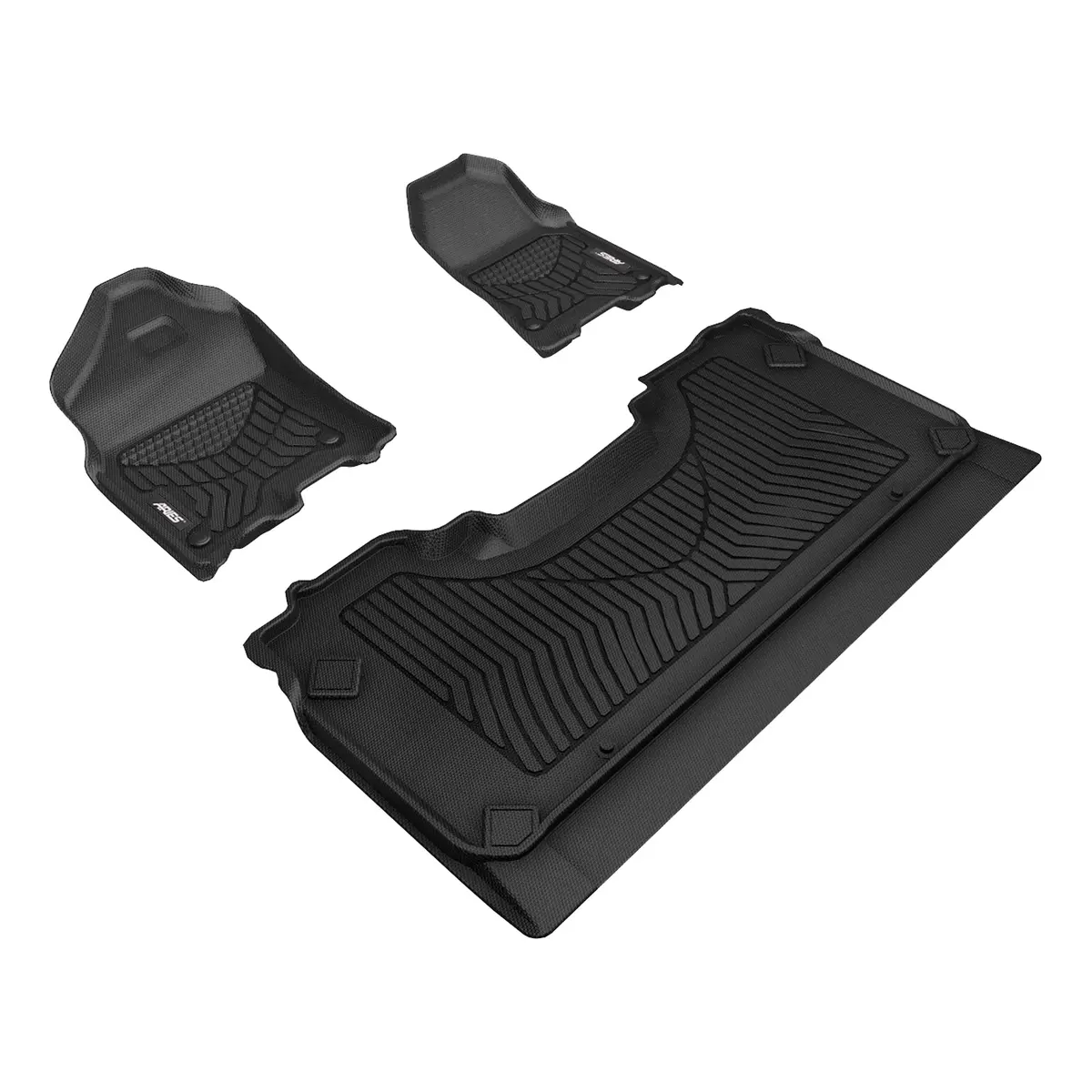 Aries 2808909 Styleguard Xd Black Custom Floor Liners, Select Ram 1500 Crew Cab With Bucket Seats, 1St And 2Nd Row 1