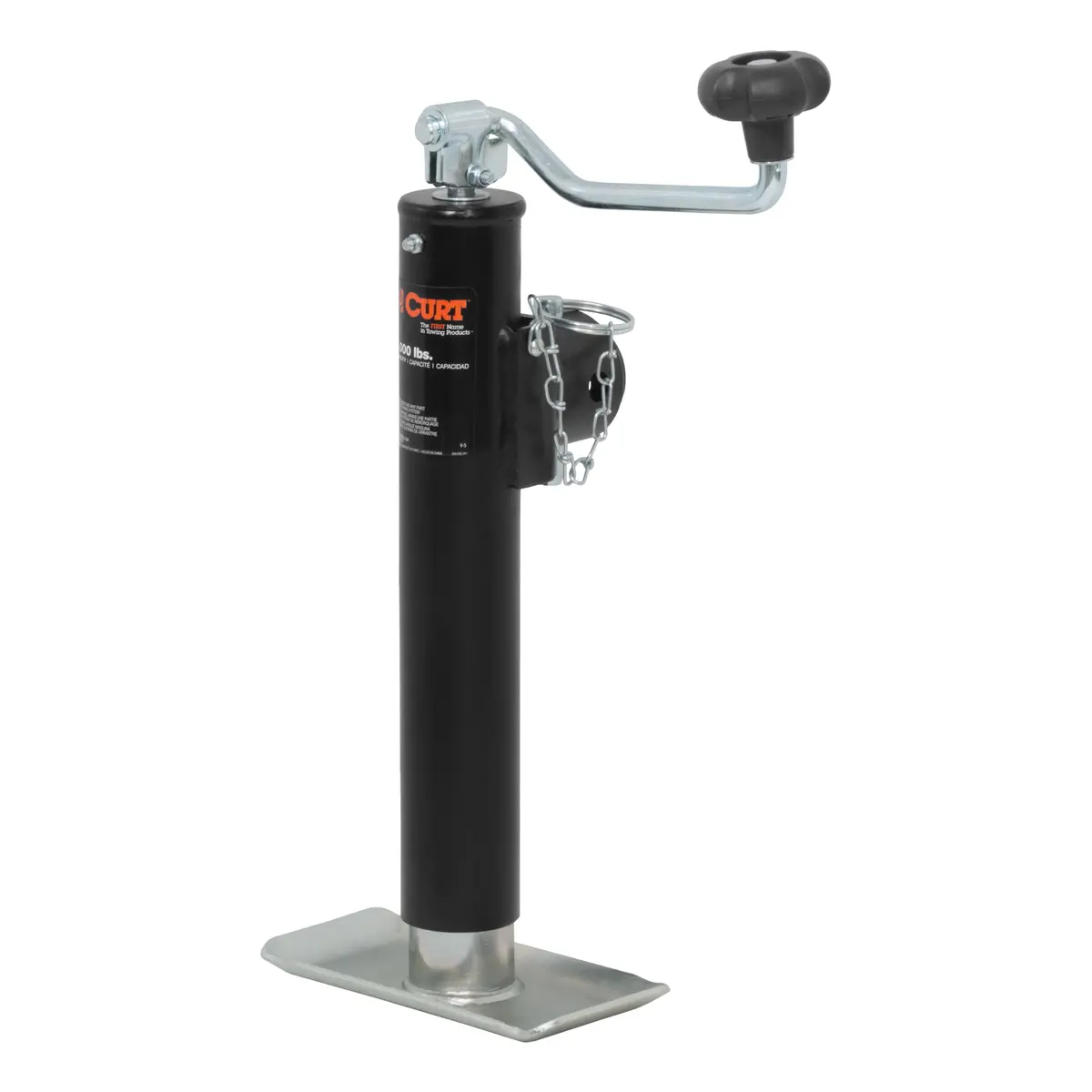 Curt 28320 Weld-On Pipe-Mount Swivel Trailer Jack, 2,000 Lbs., 10-3/4 Inches Vertical Travel 1