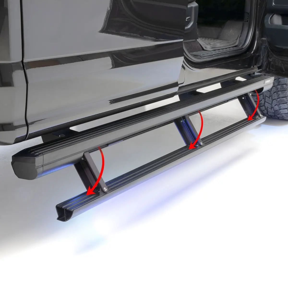 Aries 3048324 Actiontrac 83-Inch Powered Running Boards, Retractable Side Steps, Select Ford F-250, F-350, F-450 Super Duty Crew Cab 1