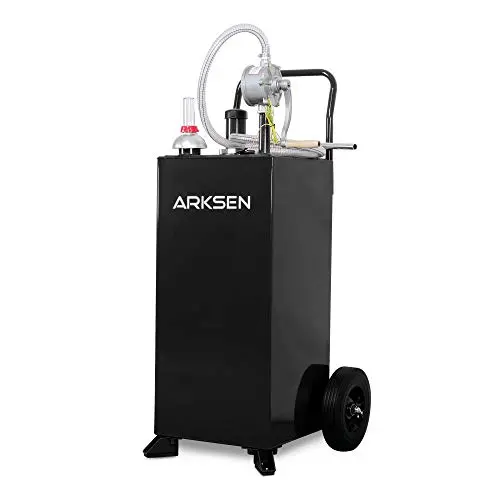 Arksen 30 Gallon Portable Automotive Fuel Transfer Hand Pump Powered Gas Can Caddy Gasoline Diesel Storage Tank Car Boat Atv Black 1