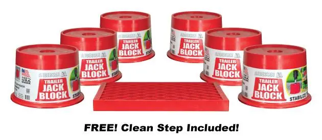 3608-6-Cs Andersen Trailer Jack Block 6-Pack With Free Clean Step For Trailers And Rv's 1