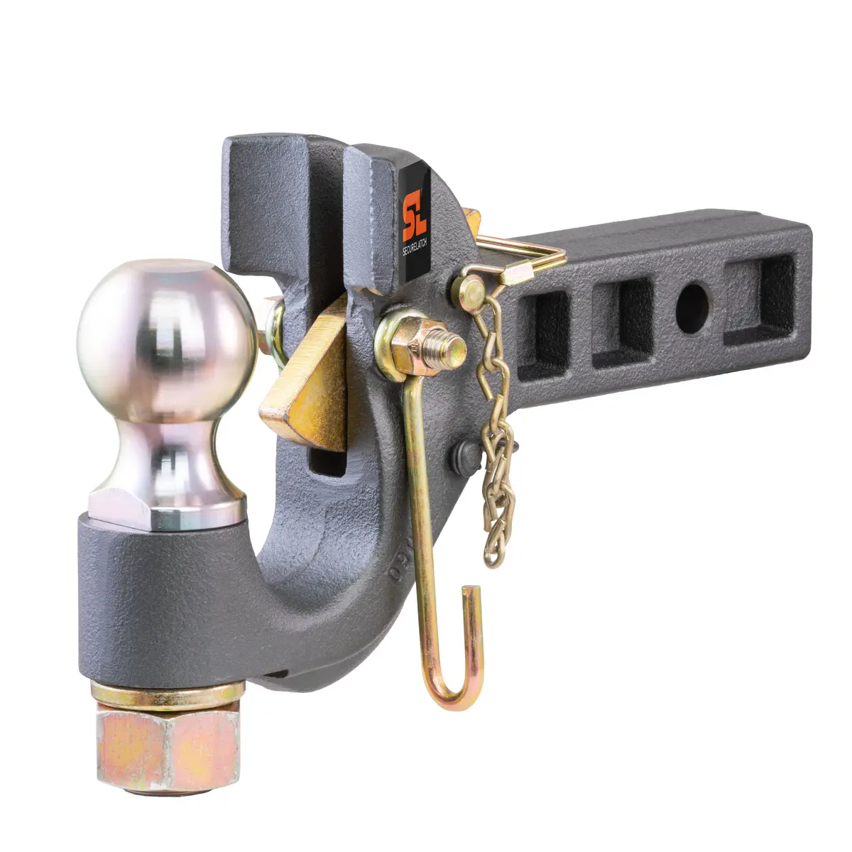Curt 48406 Securelatch Receiver-Mount 2-5/16-In Ball And Pintle Hitch Combination, 2-Inch Shank, 14,000 Pounds 1