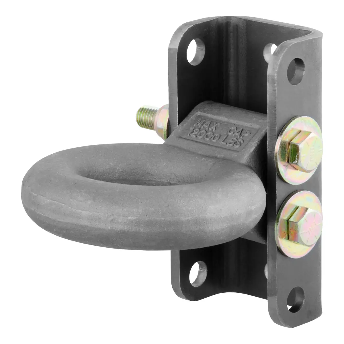 Curt 48630 Raw Steel Adjustable Pintle Hitch Lunette Ring, 3-In Inside Diameter, 12,000 Lbs., 7-1/2-Inch Channel Height 1