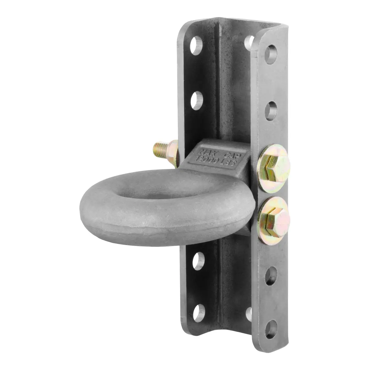 Curt 48640 Raw Steel Adjustable Pintle Hitch Lunette Ring, 3-In Inside Diameter, 12,000 Lbs., 11-3/4-Inch Channel Height 1