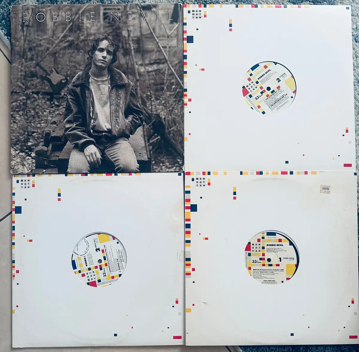 Robbie Nevil  1986 Lp + 3 Orignial Promo 12" Remix Singles Lp Vinyl -- Used  (Usa Orders Only) 1
