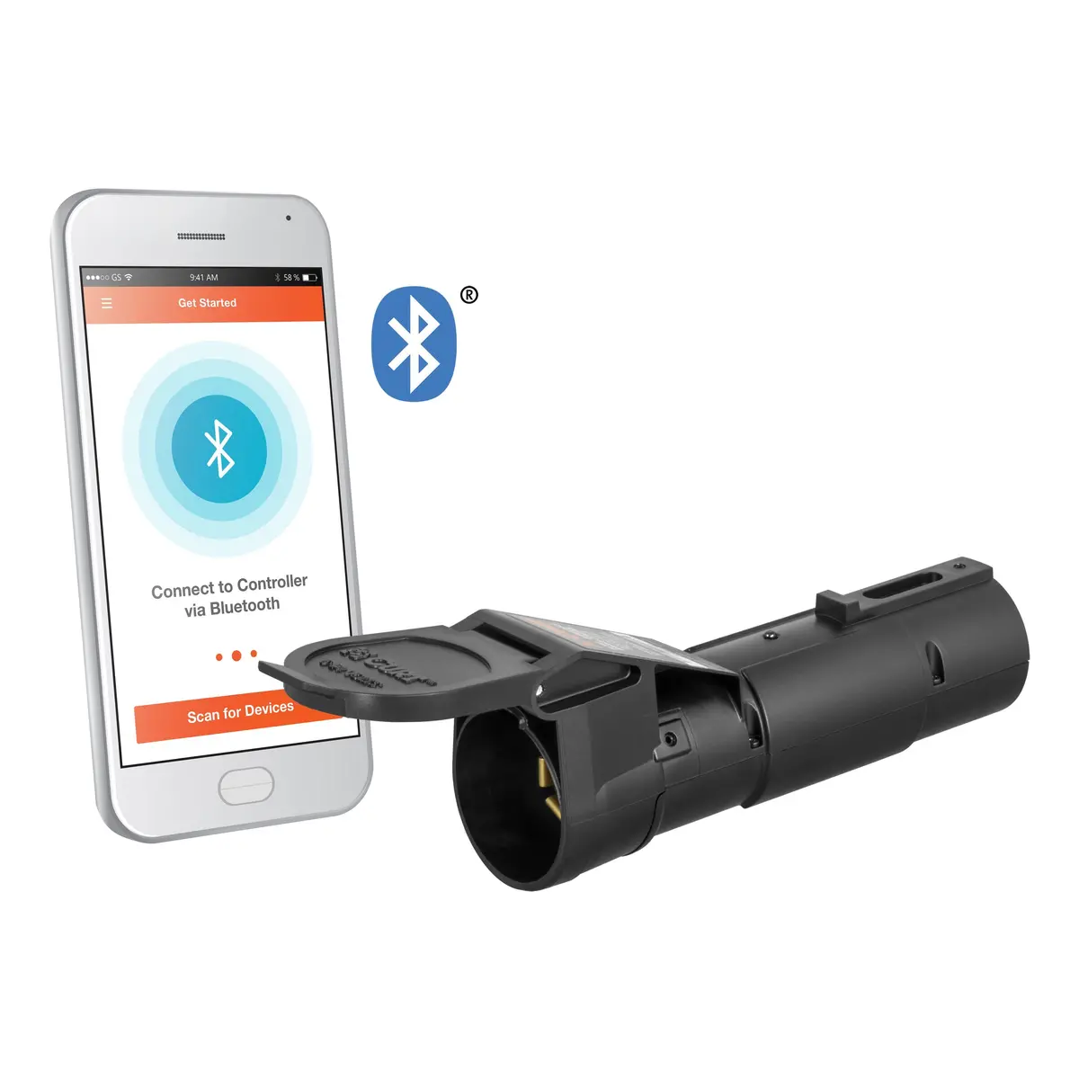 Curt 51180 Echo Mobile Electric Trailer Brake Controller With Bluetooth-Enabled Smartphone Connection, Proportional 1