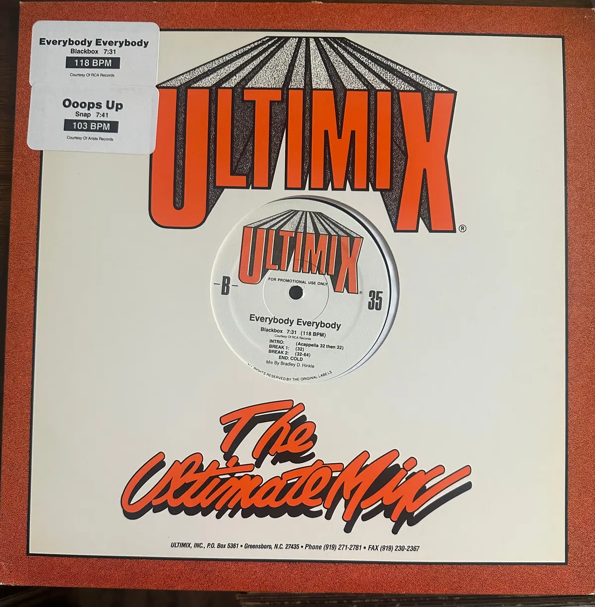 Ultimix 12" Single Vinyl - Snap! & Black Box (Remixes) Lp Single - Used 1