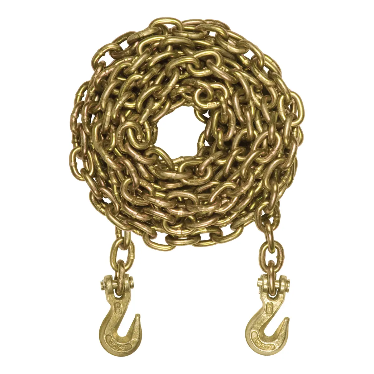 Curt 80307 20-Foot Trailer Safety Transport Tie-Down Load Binder Chain, 5/16-Inch Clevis Hooks, 18,800 Lbs. Break Strength 1