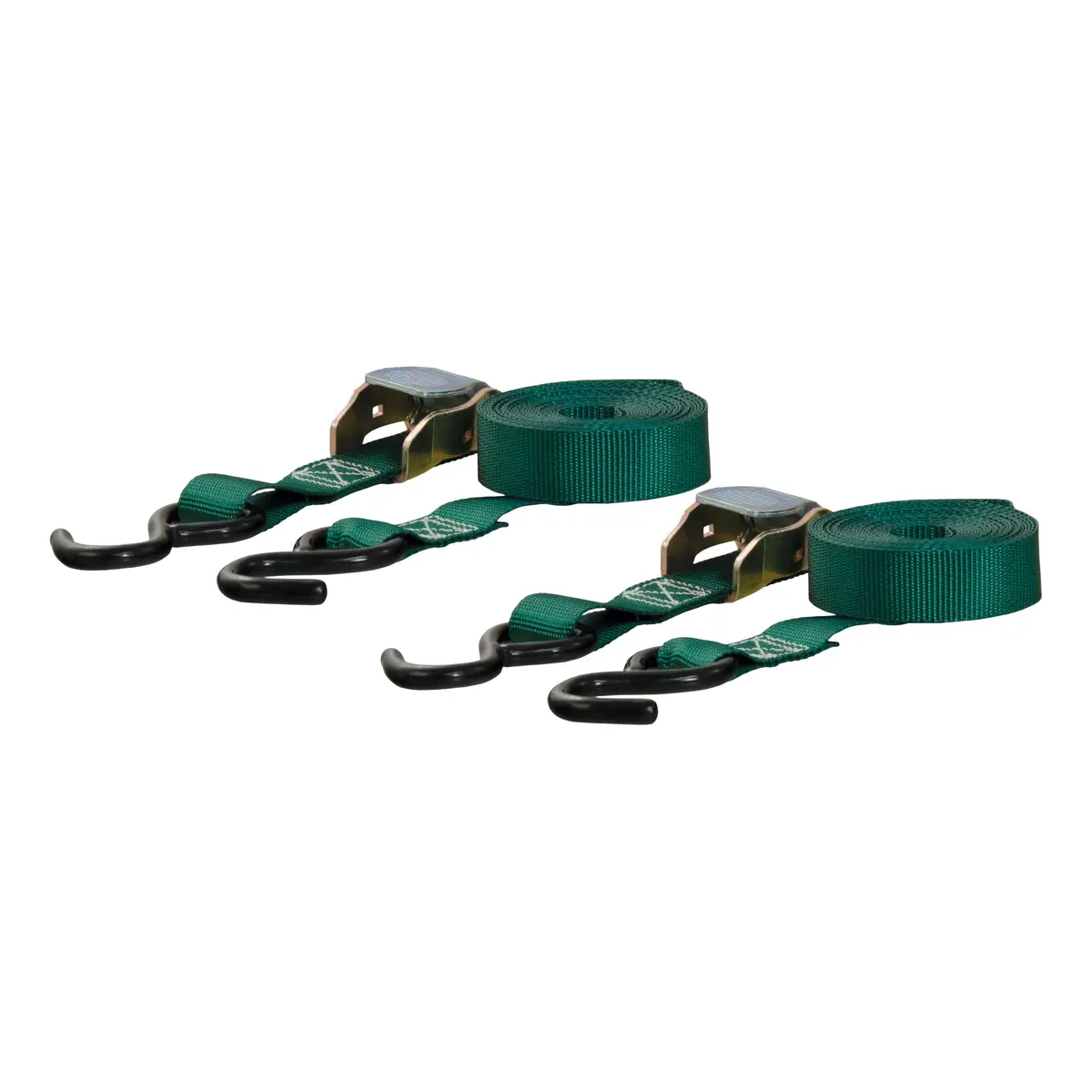 Curt 83015 1-Inch X 15-Foot Dark Green Nylon Cargo Straps, 900 Lbs. Break Strength, 2-Pack 1