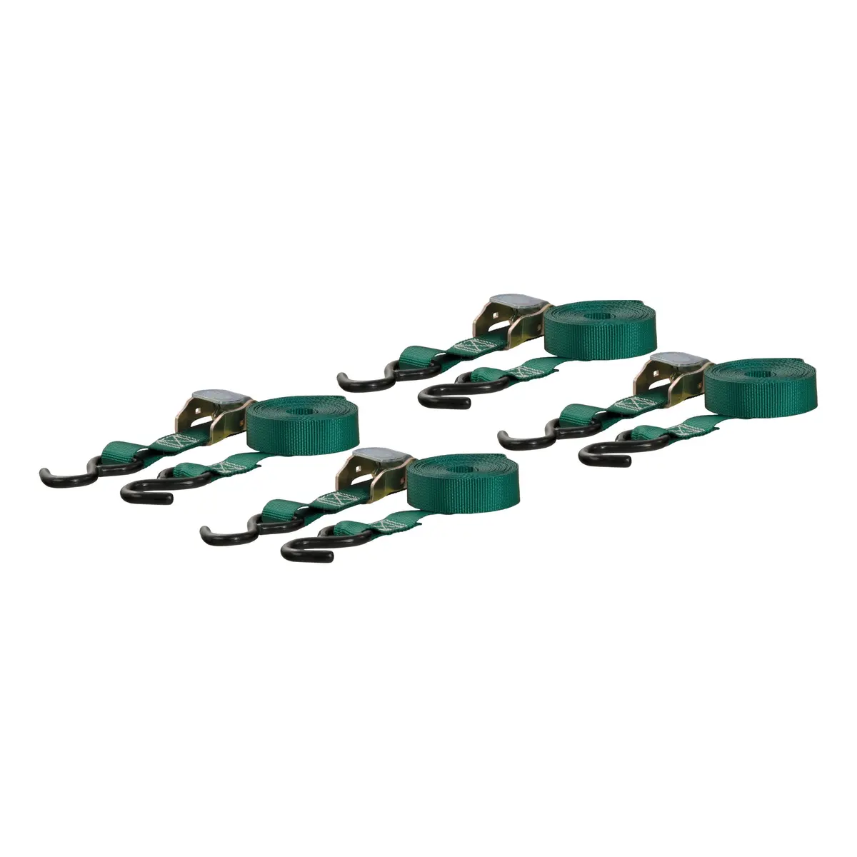 Curt 83016 1-Inch X 16-Foot Dark Green Nylon Cargo Straps, 900 Lbs. Break Strength, 4-Pack 1