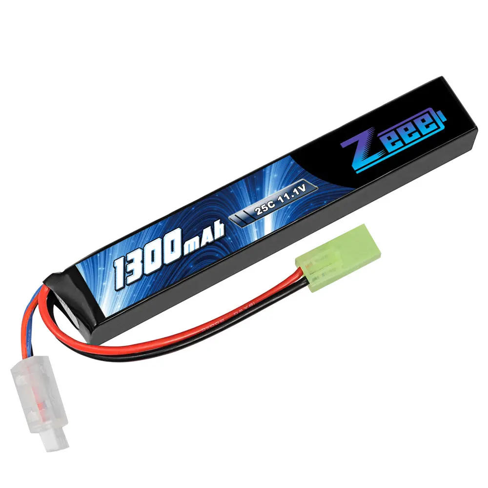 Zeee 3S Airsoft Lipo Battery 1300Mah 11.1V 25C 3S Stick Battery With Mini Tamiya Connector For Airsoft Guns Rifle 1