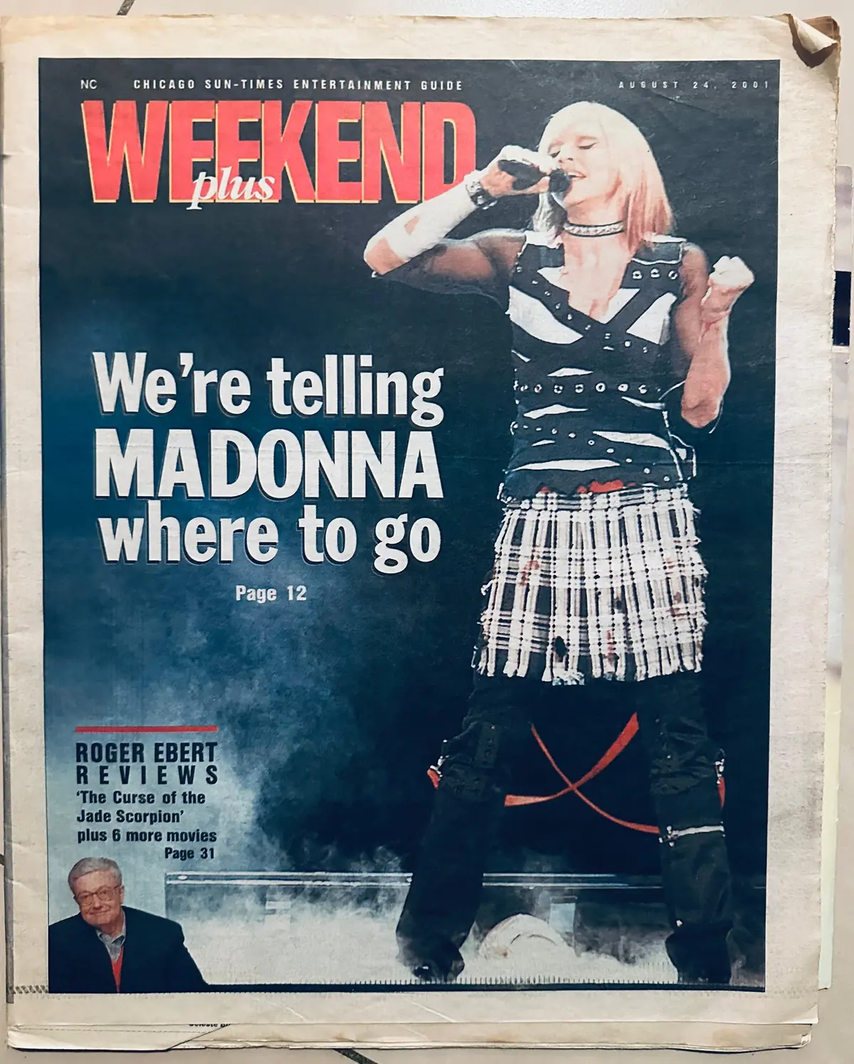 Madonna Newspaper -- 2001 Drowned World Tour (Usa Shipping Only) 1