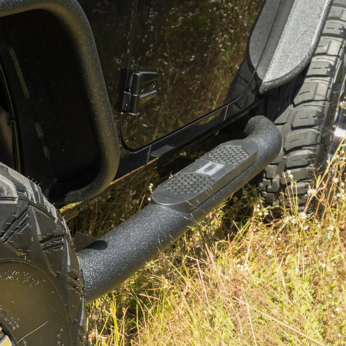 Aries Al231008 Big Step 4-Inch Round Black Aluminum Nerf Bars, Select Jeep Wrangler Jk 1