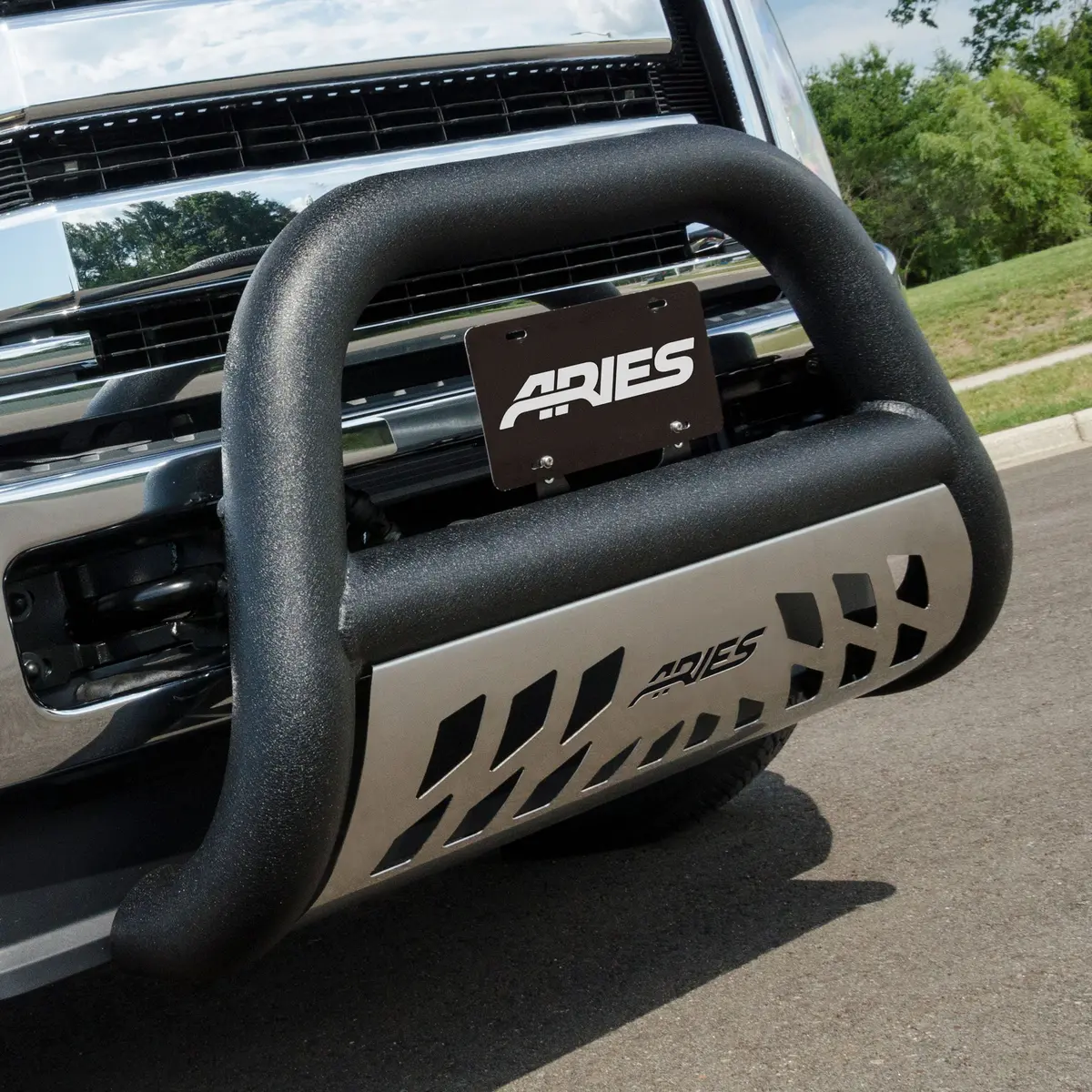 Aries Al45-3014 Big Horn 4-Inch Black Aluminum Bull Bar, Select Ford F-250, F-350 Super Duty 1