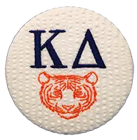 Orange & Navy Tigers - White Seersucker 1
