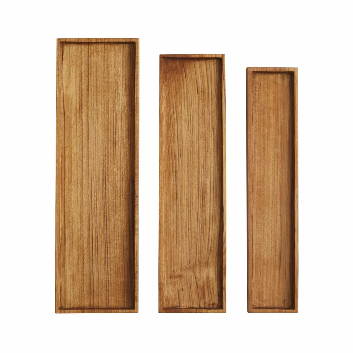 Rechthoekige Houten Dienbladen - Set/3 1