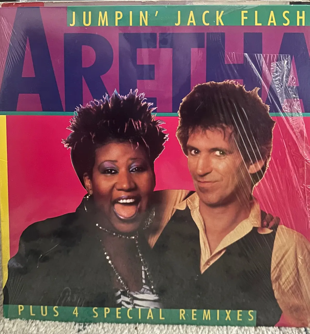 Aretha Franklin Jumpin' Jack Flash (Remixes)  12" Single  Vinyl Lp - Used 1