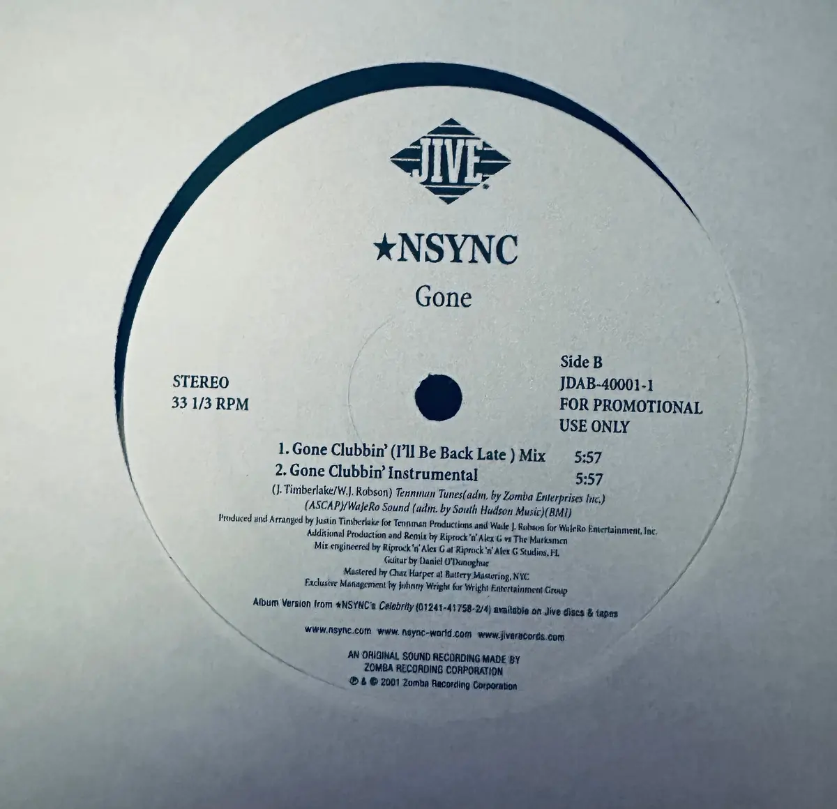'Nsync - Girlfriend / Gone 12" Promo Single Lp Vinyl - Used 2