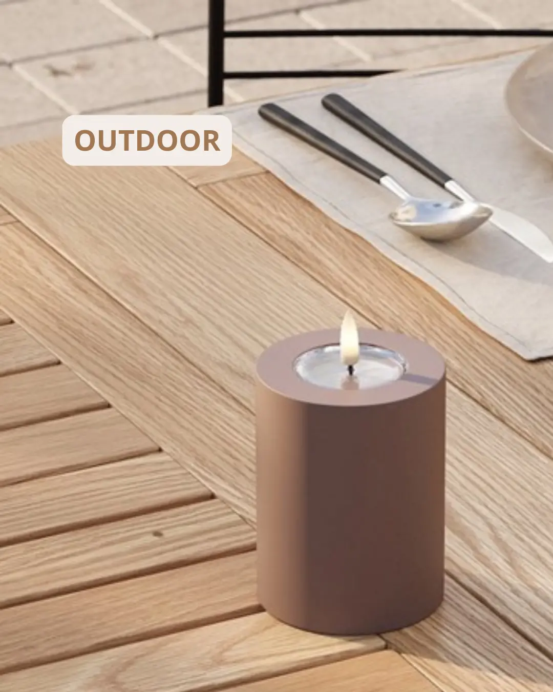 Outdoor Ledkaars - Caramel 7.5X10cm 1