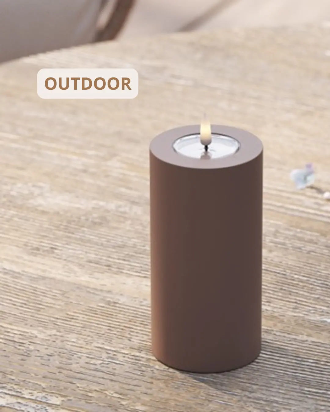 Outdoor Ledkaars - Caramel 7.5X15cm 1