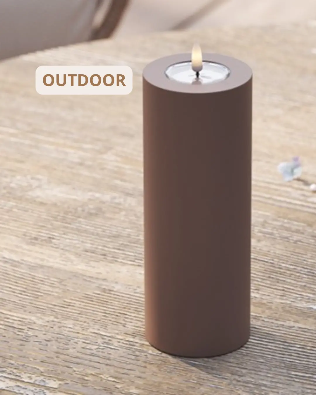 Outdoor Ledkaars - Caramel 7.5X20cm 1