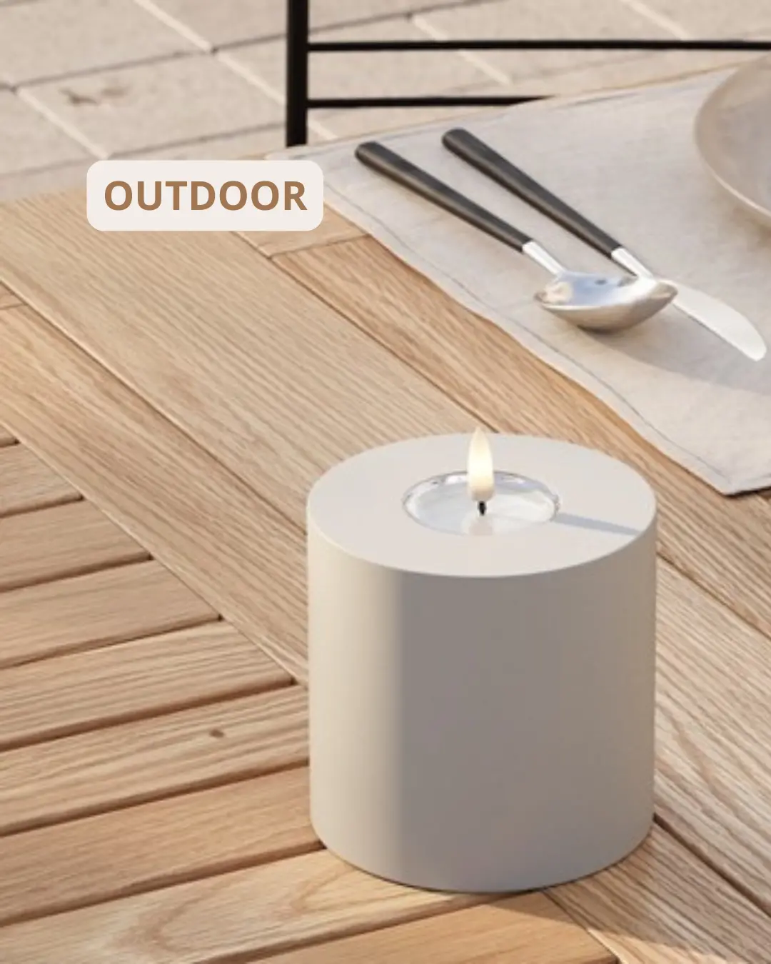 Outdoor Ledkaars -  Zand 10X10cm 1